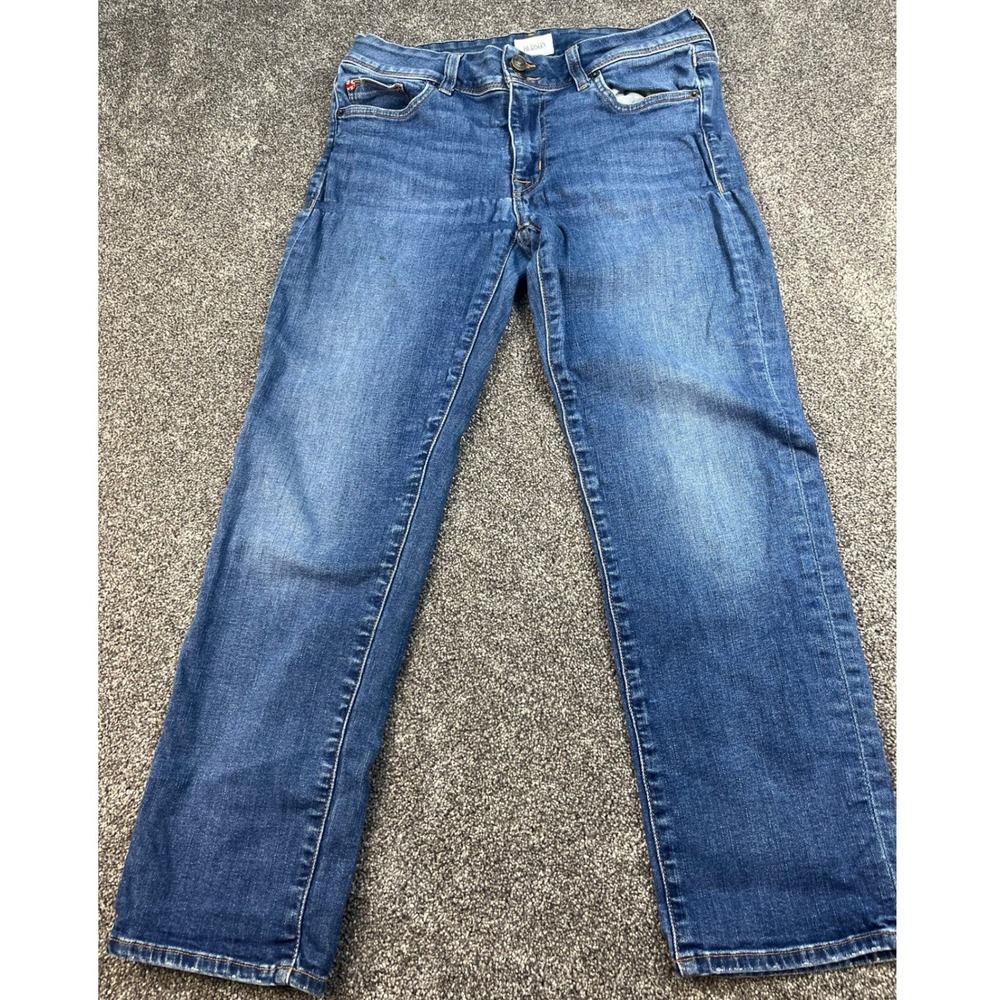 Hudson Ginny Straight Leg Double Button Waist Jeans Women's Size 28 Blue Denim